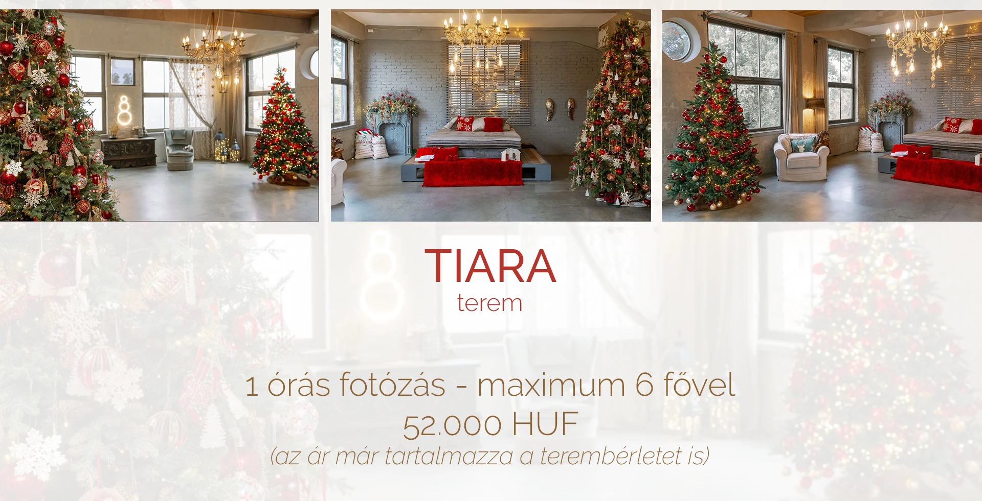 Karácsonyi fotózás - Budapest - Tiara terem