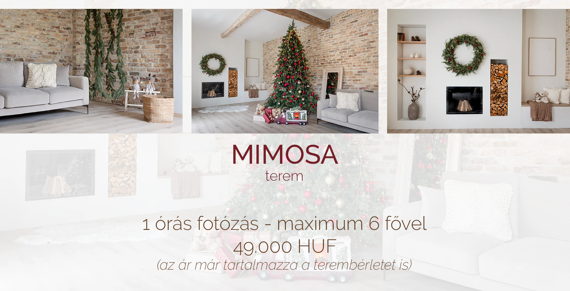 Karácsonyi fotózás - Budapest - Mimosa terem
