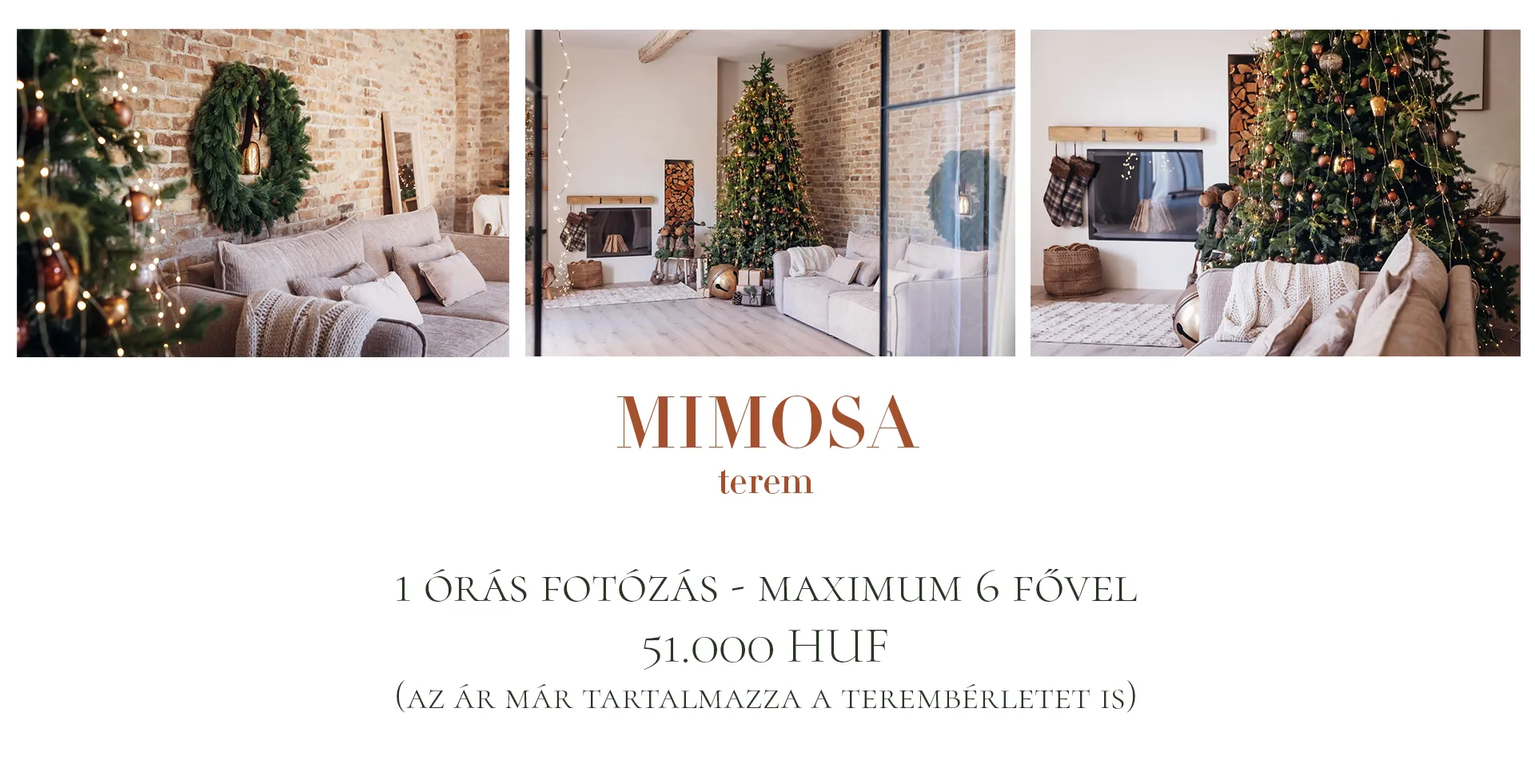 Karácsonyi fotózás - Budapest - Mimosa terem - meleg színekkel