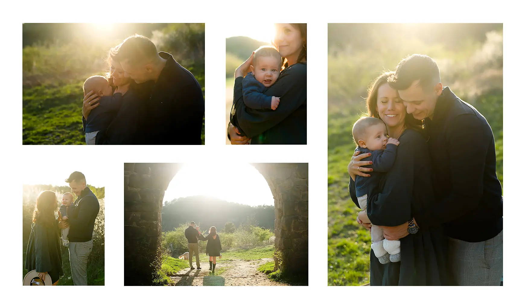 Családi fotózás természetben naplementében kisbabával, kutyával - Budapest - Family Photoshoot in nature sunset with baby and dog 