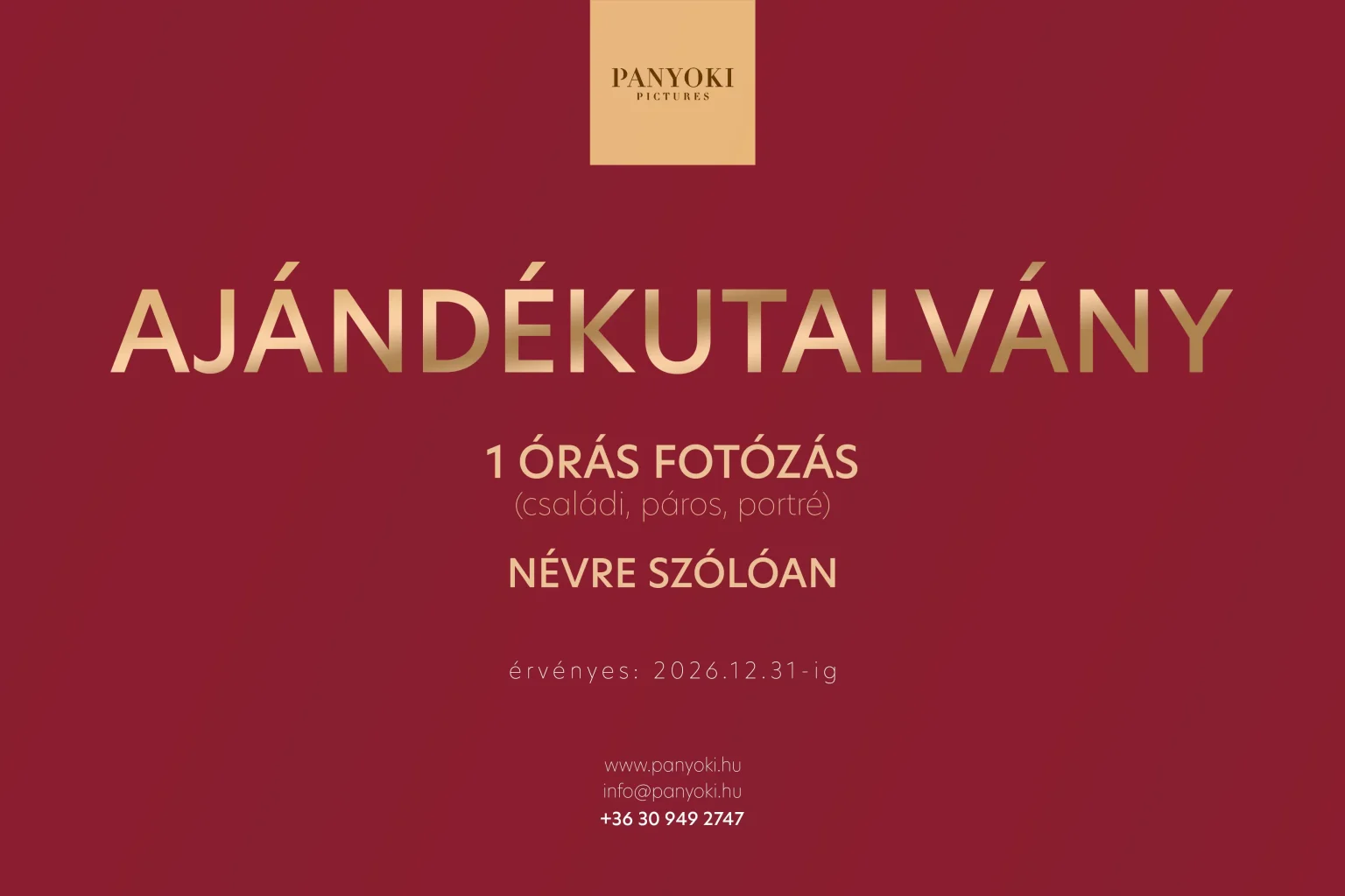 fotózás ajándék kupon - gift voucher for photoshoot