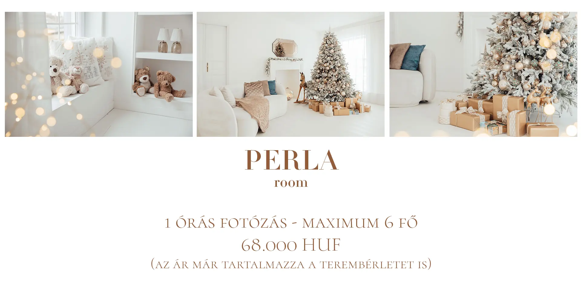 Karácsonyi fotózás Budapest - arany, fehér színek - S-Lux - perla